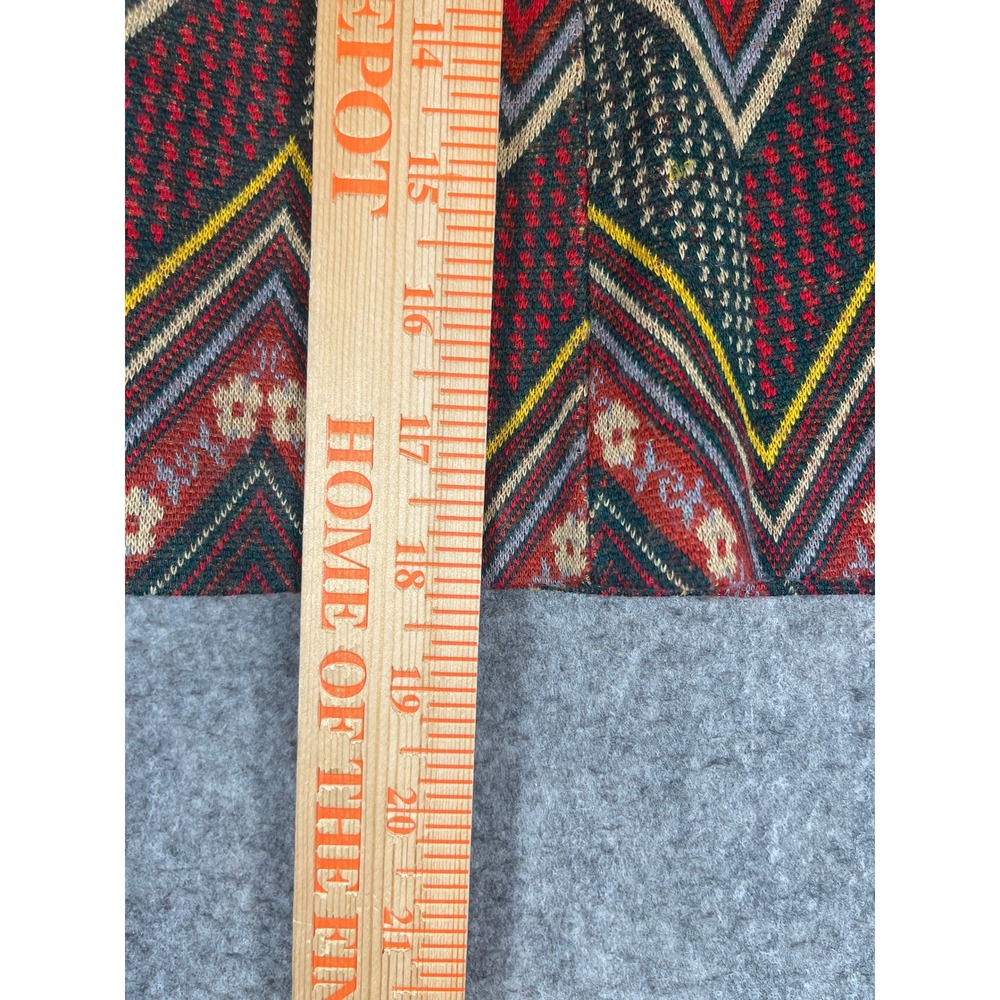 Vintage 70s Chevron Zigzag Floral Knit A-Line Mini Skirt Multicolor Retro - Picture 7 of 7